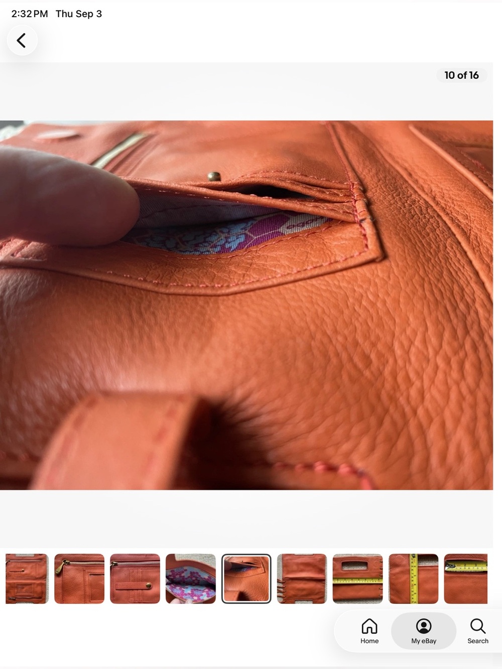 HOBO Sunny Orange Leather Fringe Clutch - Picture 10 of 16